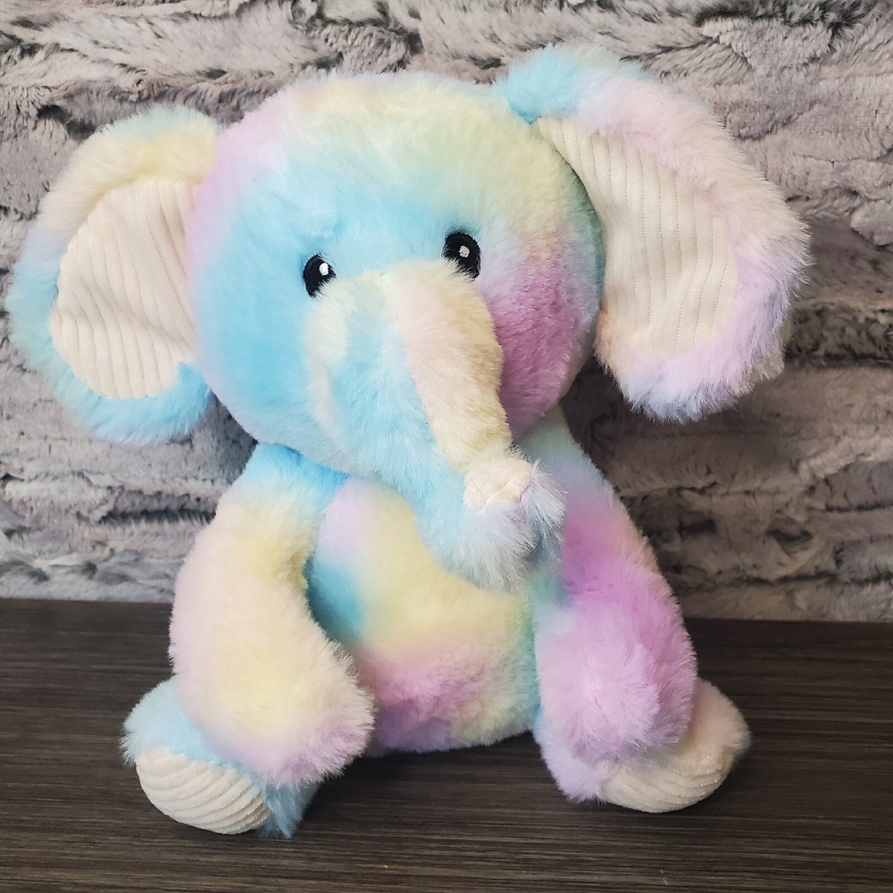 Spark Create Imagine Plush‎ Elephant Rattle Crinkle Sensory Toy Baby 10" Pastel